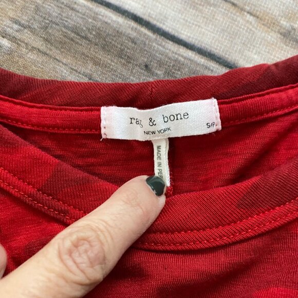 Rag & Bone Red Camo Print Short Sleeve Tee - Picture 12 of 12